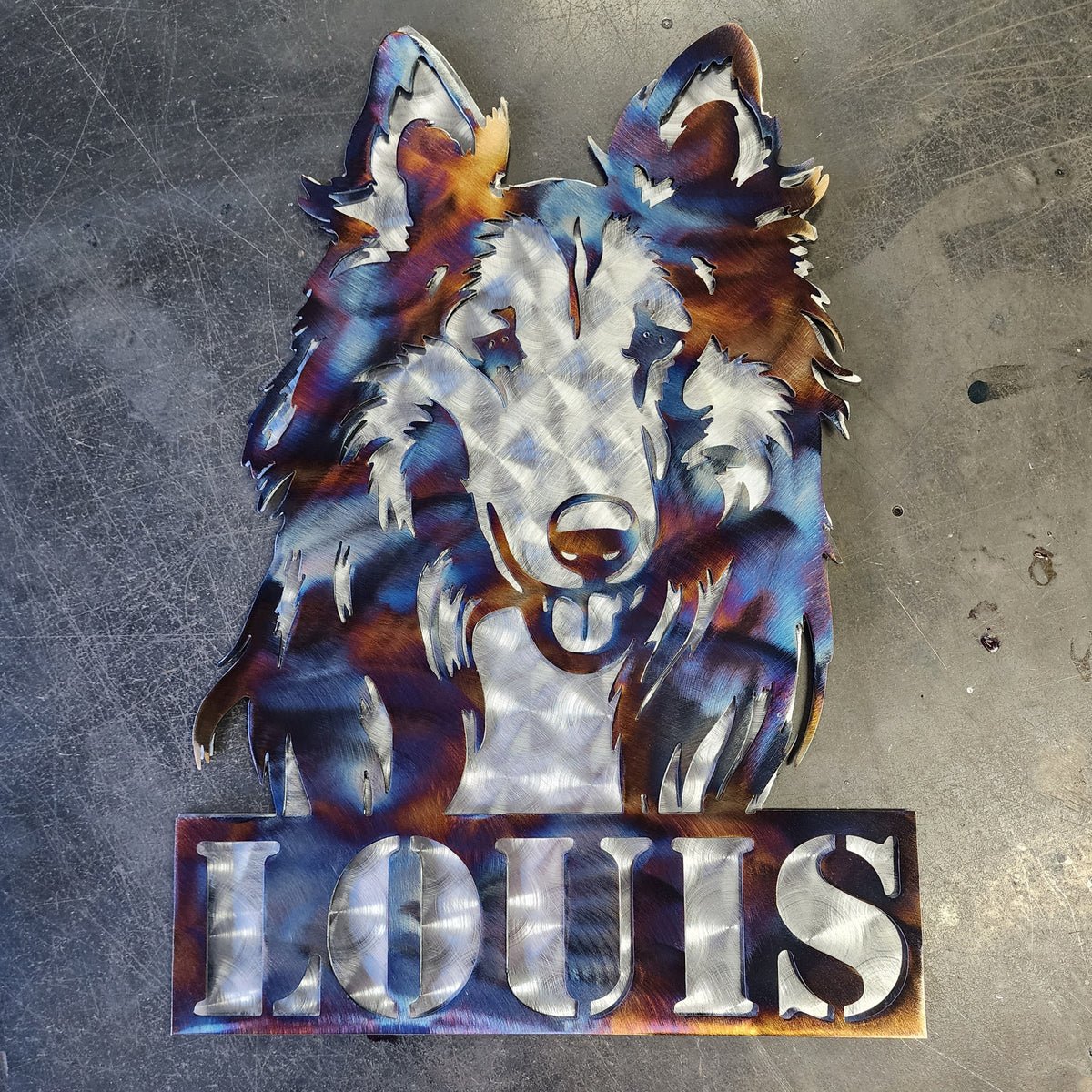 Rough Collie Metal Wall Art