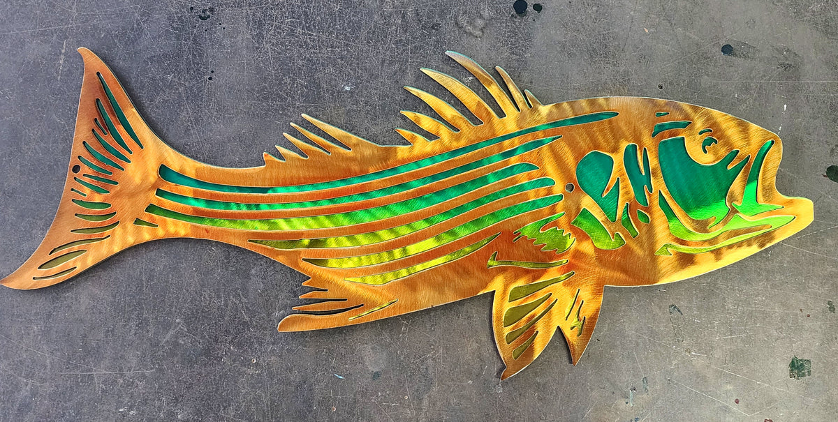Striped Bass (Rockfish) Metal Wall Art #2