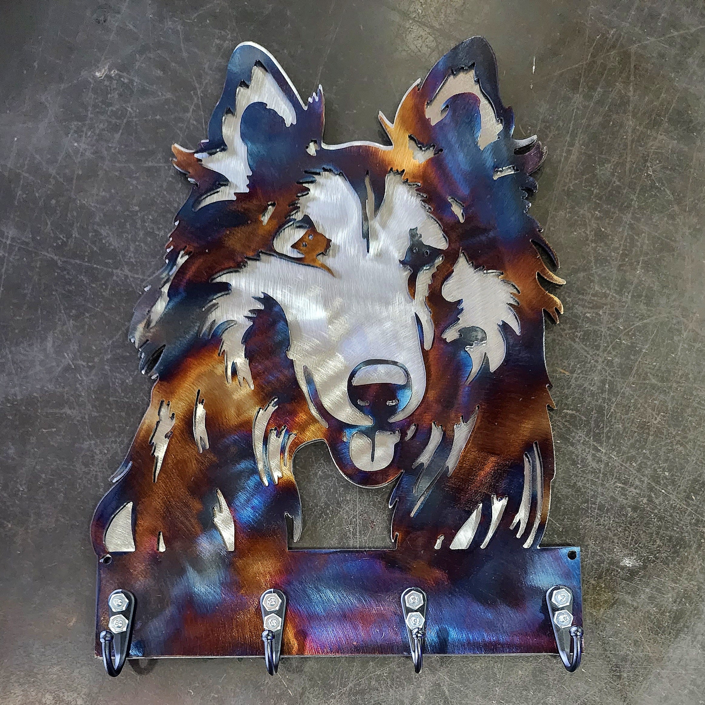 Rough Collie Key & Leash Hanger