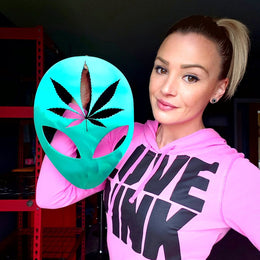 Alien Cannabis Leaf Metal Wall Art