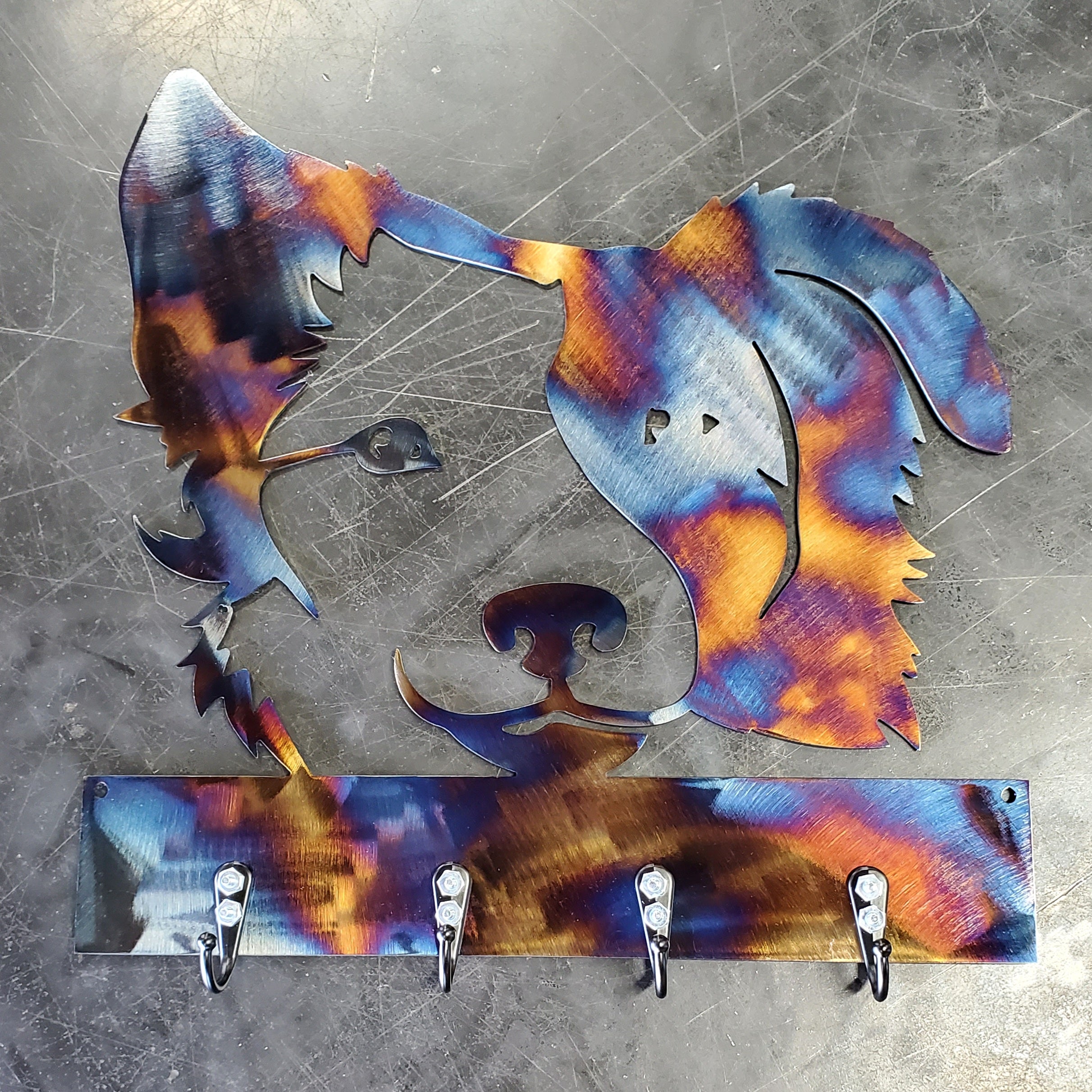 Border Collie Key & Leash Hanger #1