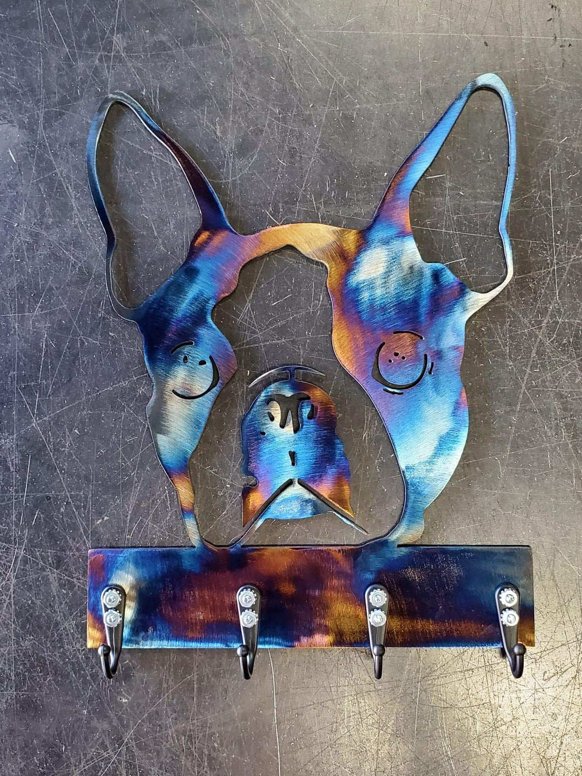 Boston Terrier Key & Leash Hanger