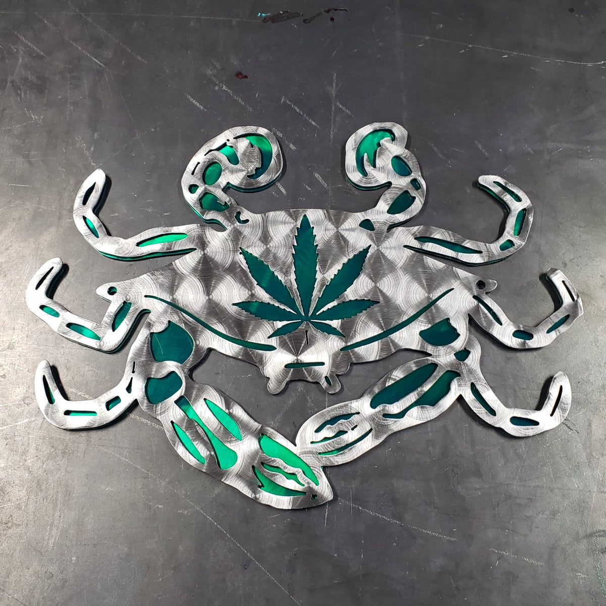 Cannabis Leaf 420 Mary Jane Crab Metal Art Home Decor Wall Decor Fabrication Welding Welder Annapolis Maryland Custom Personalized Gift