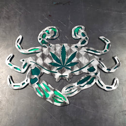Cannabis Leaf 420 Mary Jane Crab Metal Art Home Decor Wall Decor Fabrication Welding Welder Annapolis Maryland Custom Personalized Gift
