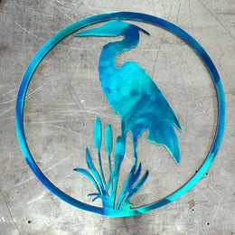 Blue Heron Metal Wall Art