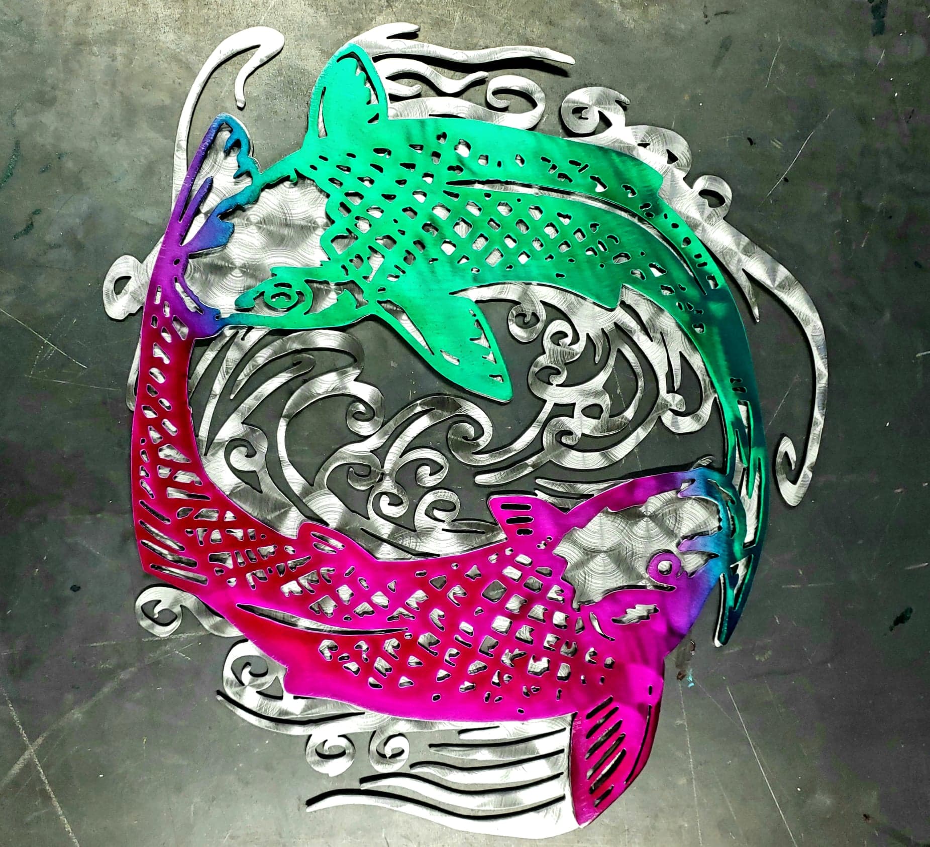 Koi Pond Fish Garden Metal Art Home Decor Wall Decor Fabrication Welding Welder Annapolis Maryland Custom Personalized Gift