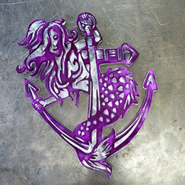 Mermaid & Anchor Metal Wall Art