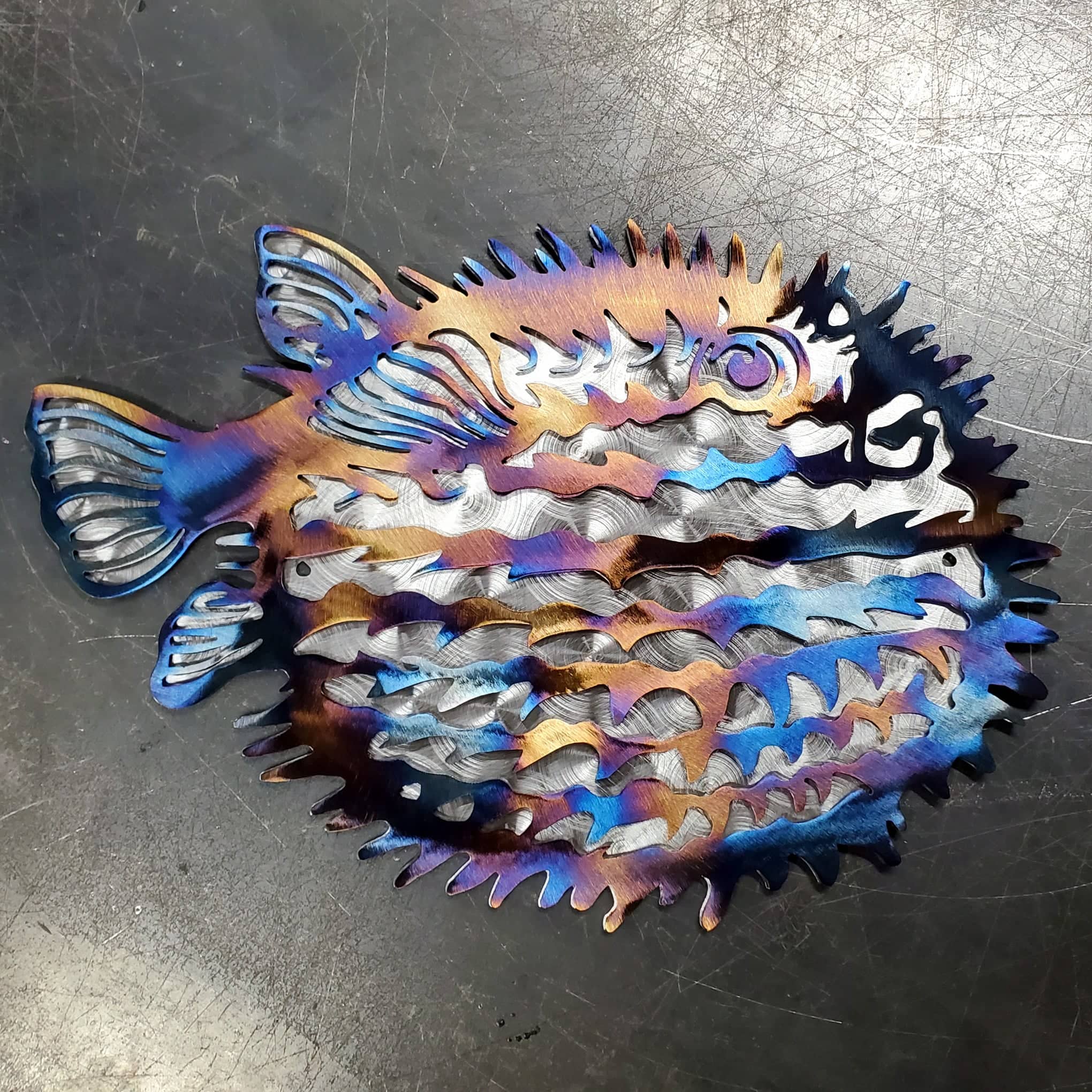 Pufferfish Metal Wall Art