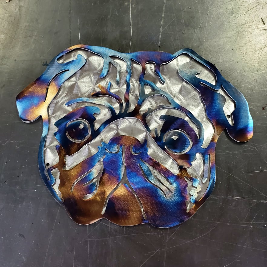 Pug Metal Wall Art #4