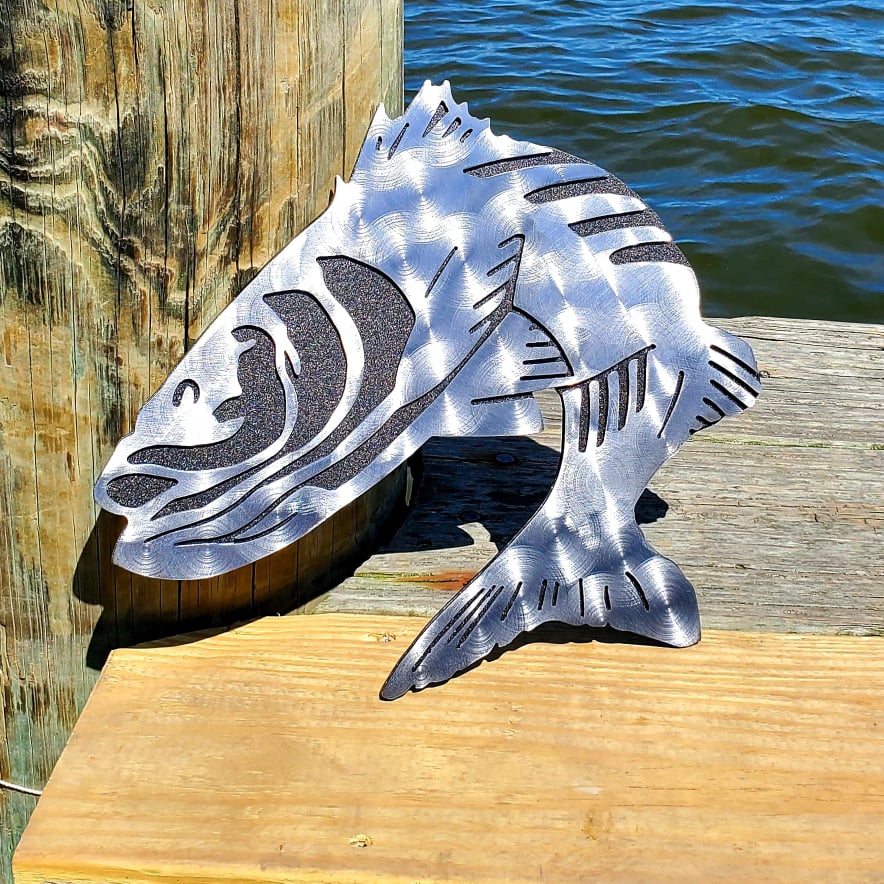 Striped Bass (Rockfish) Metal Wall Art #1