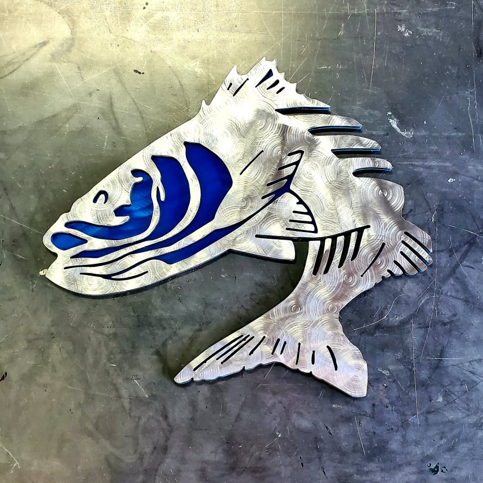 Striped Bass (Rockfish) Metal Wall Art #1
