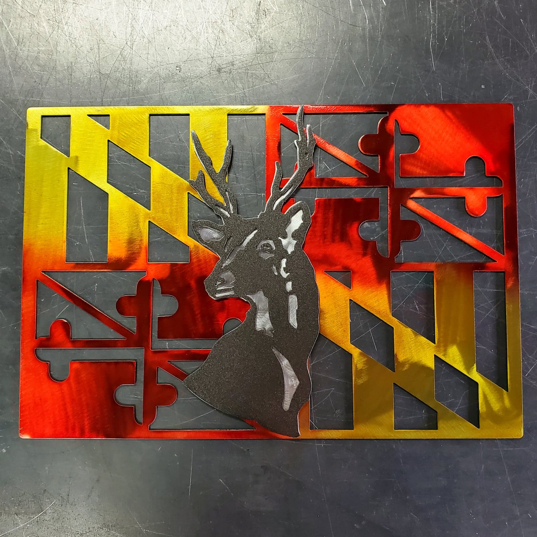 Sika Deer Hunting Metal Art Home Decor Wall Decor Fabrication Welding Welder Annapolis Maryland Custom Personalized Gift