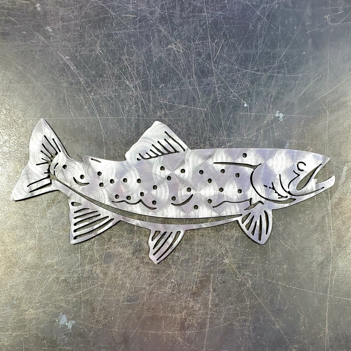 Trout Fishing Fish Fisherman Metal Art Home Decor Wall Decor Fabrication Welding Welder Annapolis Maryland Custom Personalized Gift