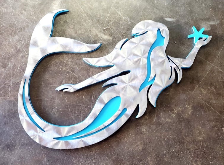 Mermaid Beach Nautical Ocean Life Metal Art Home Decor Metal Art Home Decor Wall Decor Fabrication Welding Welder Annapolis Maryland Custom Personalized Gift