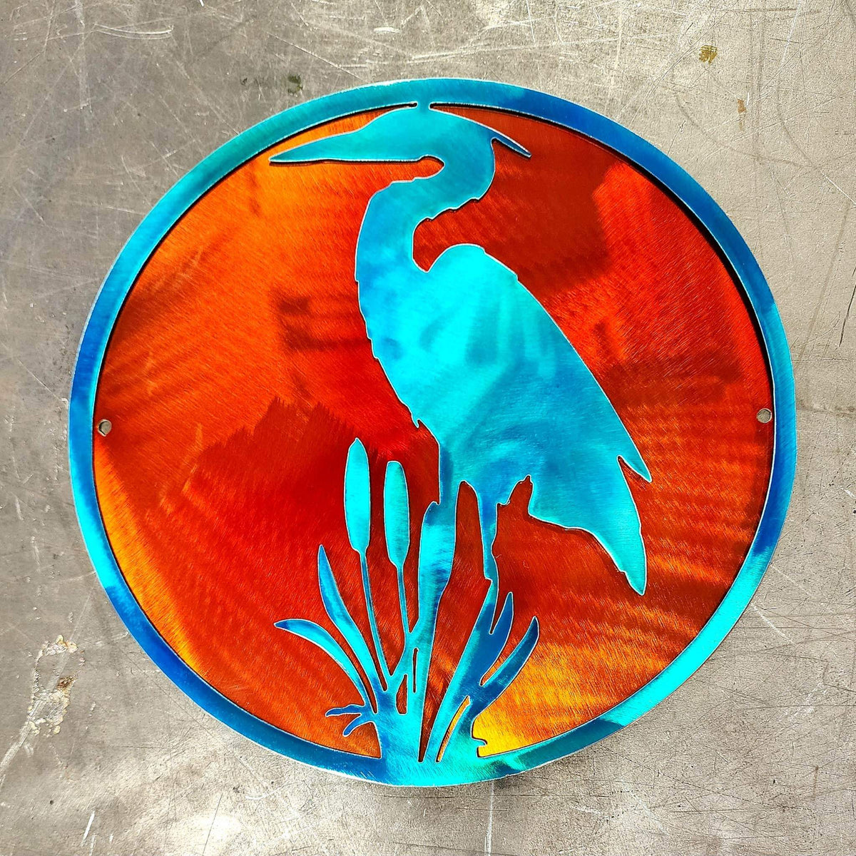 Blue Heron Metal Wall Art #1