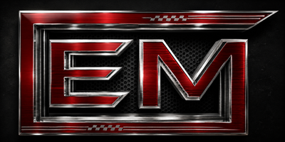 Red and silver Elite Metalworking automotive collection logo