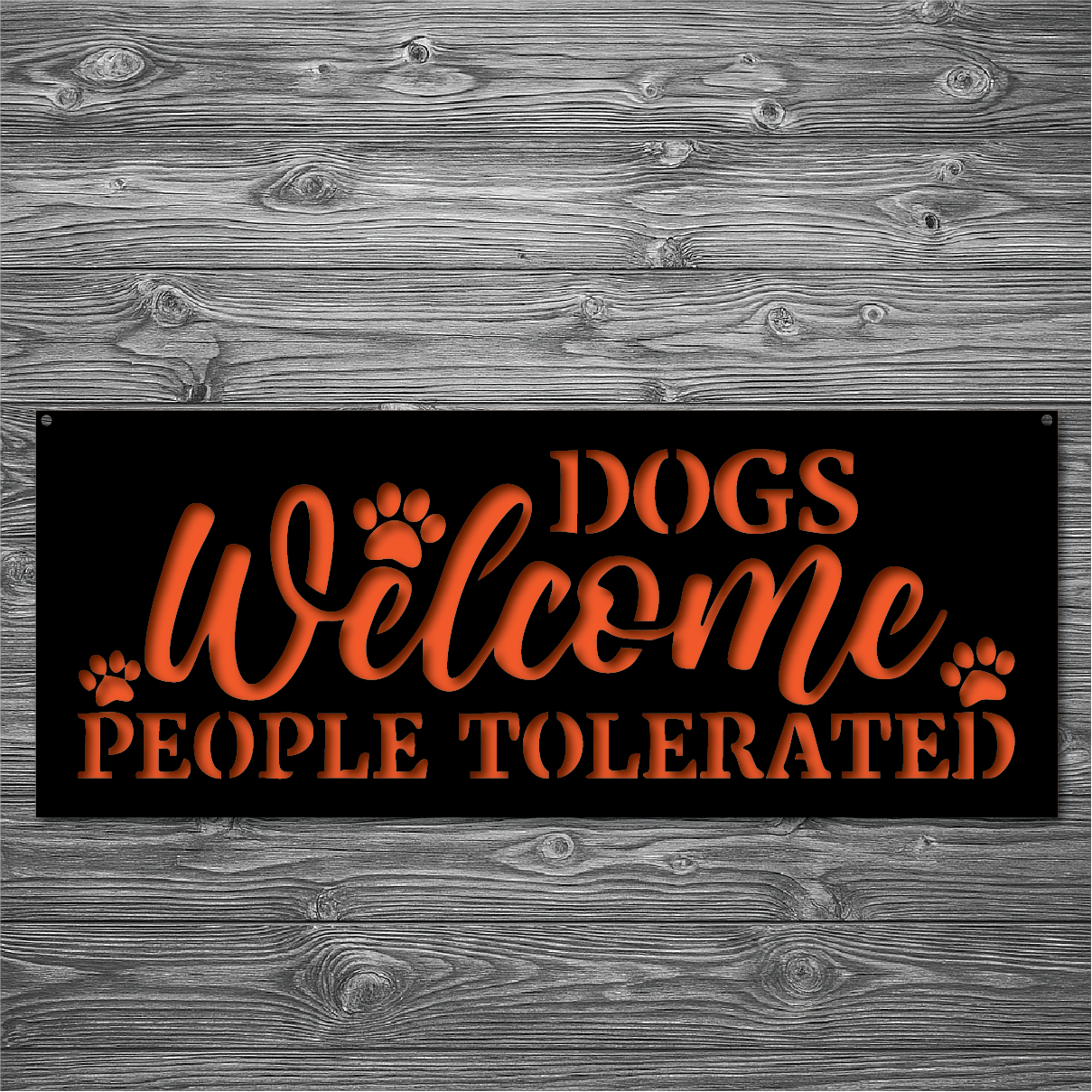 Dogs Welcome Metal Art Sign