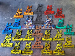 Dog show trophy set in assorted colors by Elite Metalworking
