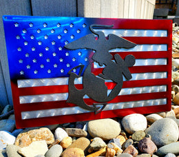 Patriotic Marine Corps flag artwork by Elite Metalworking