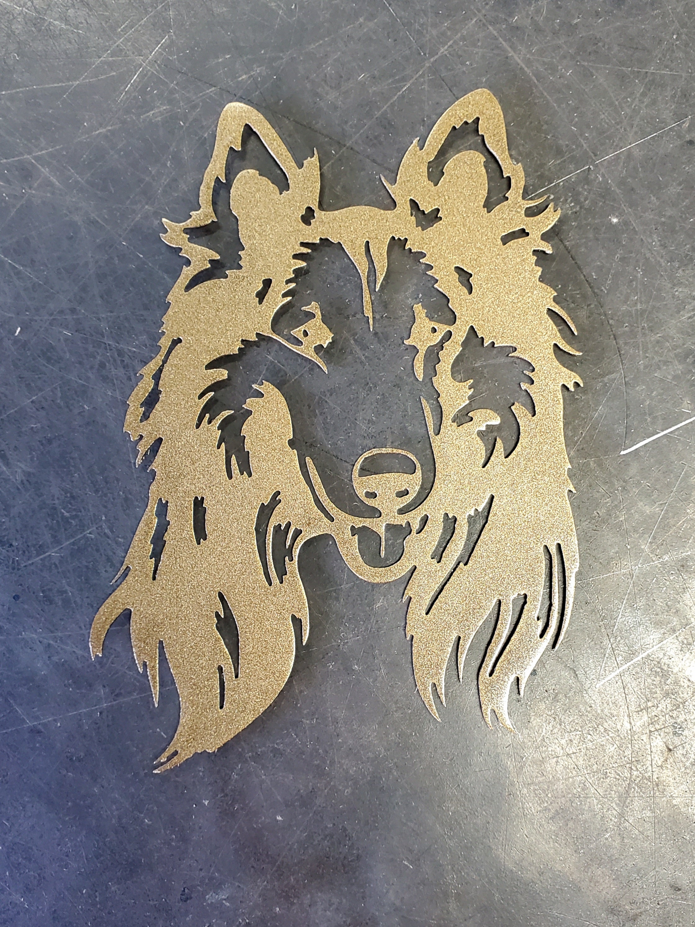 Rough Collie Metal Art