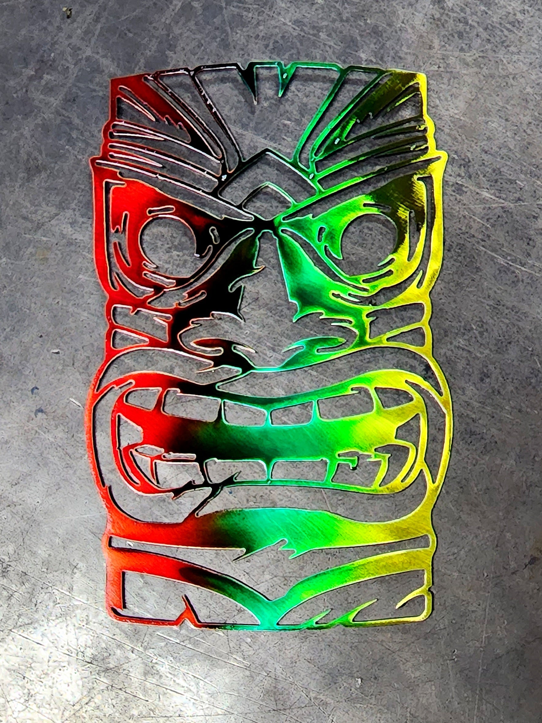 Tiki Mask Metal Art