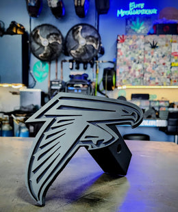 Two-layer sports team metal hitch cover by Elite Metalworking