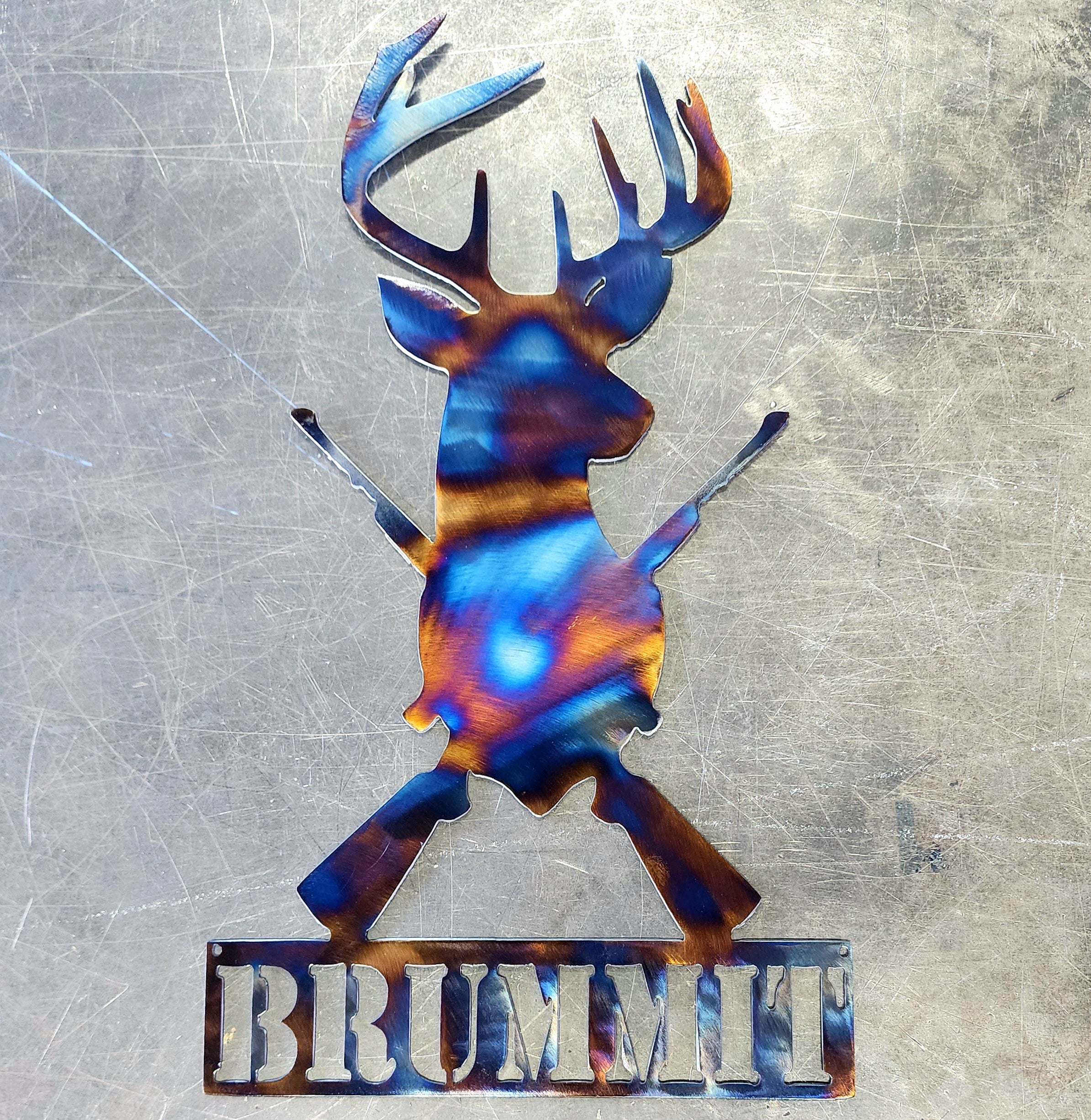 Deer & Guns Metal Art