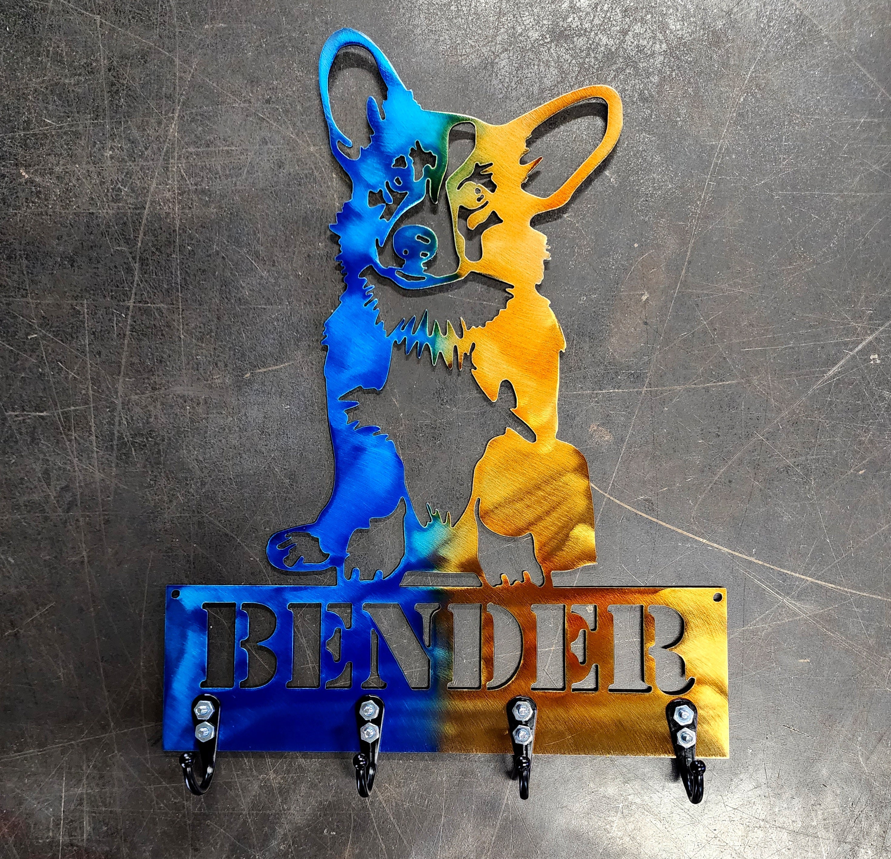 Corgi Docked Tail Key & Leash Hanger