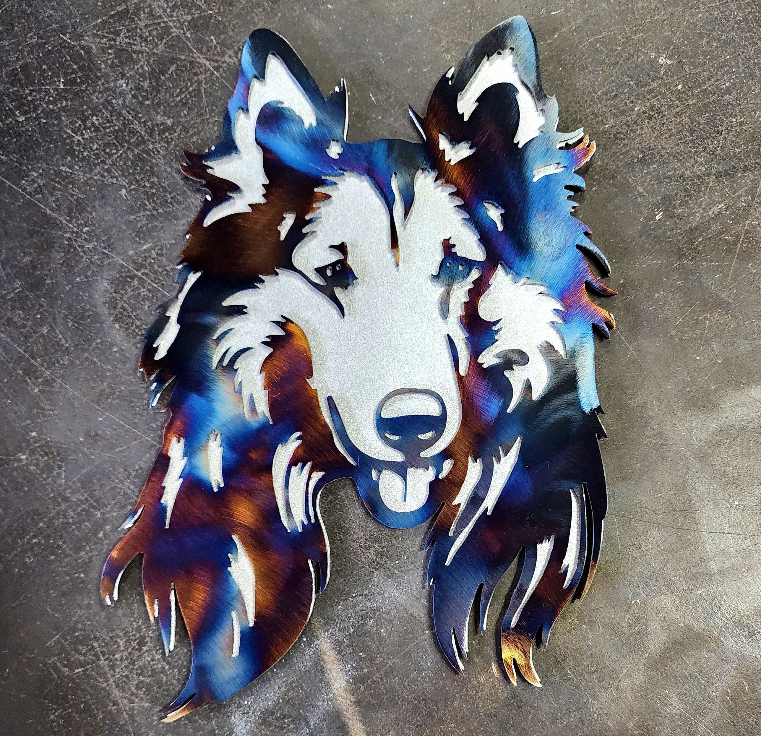 Rough Collie Metal Art
