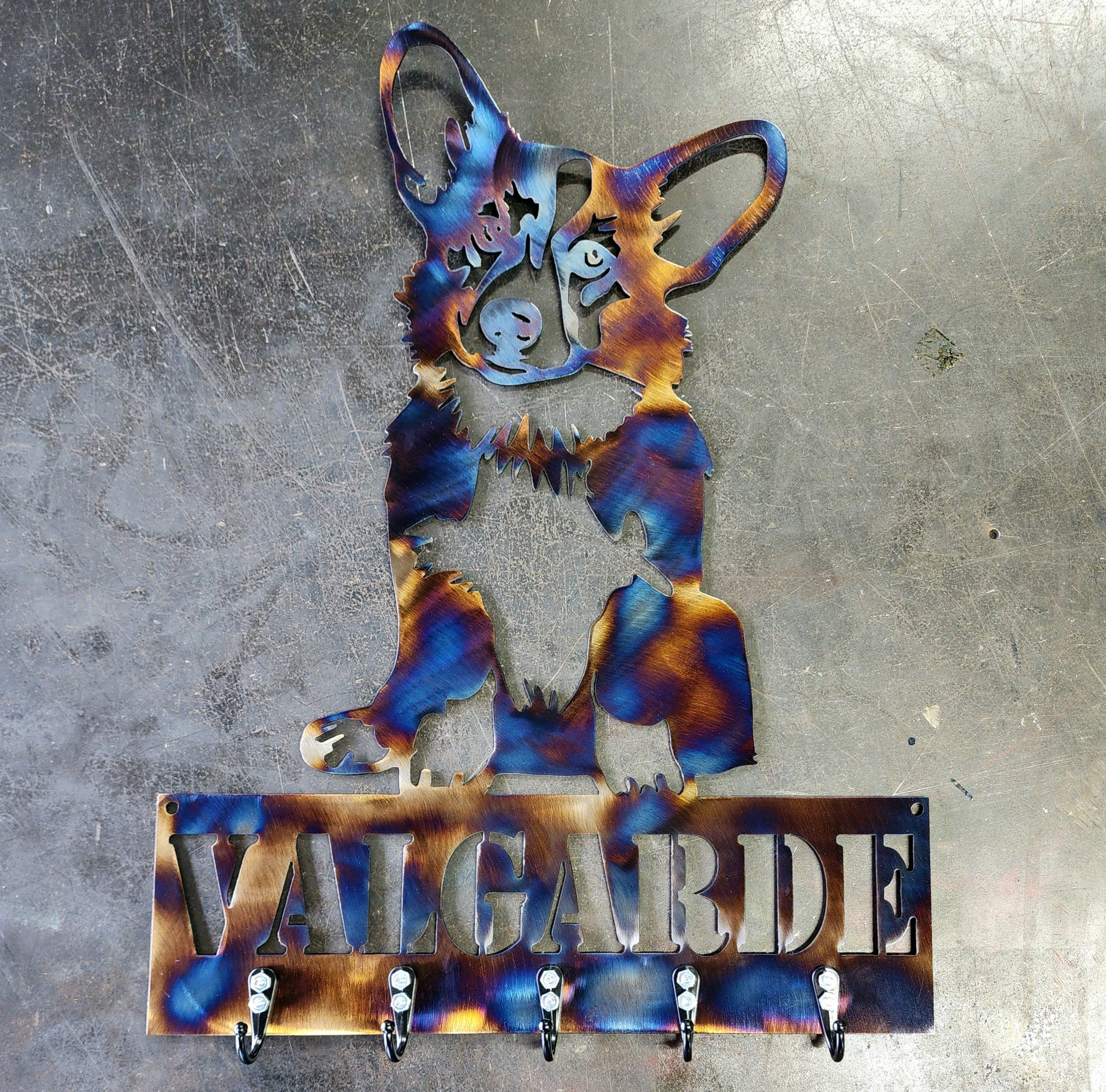 Corgi Docked Tail Key & Leash Hanger