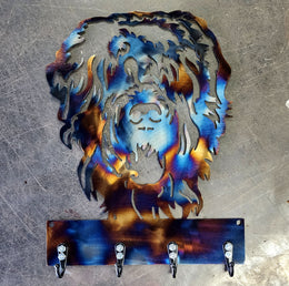 Black Russian Terrier Key & Leash Hanger