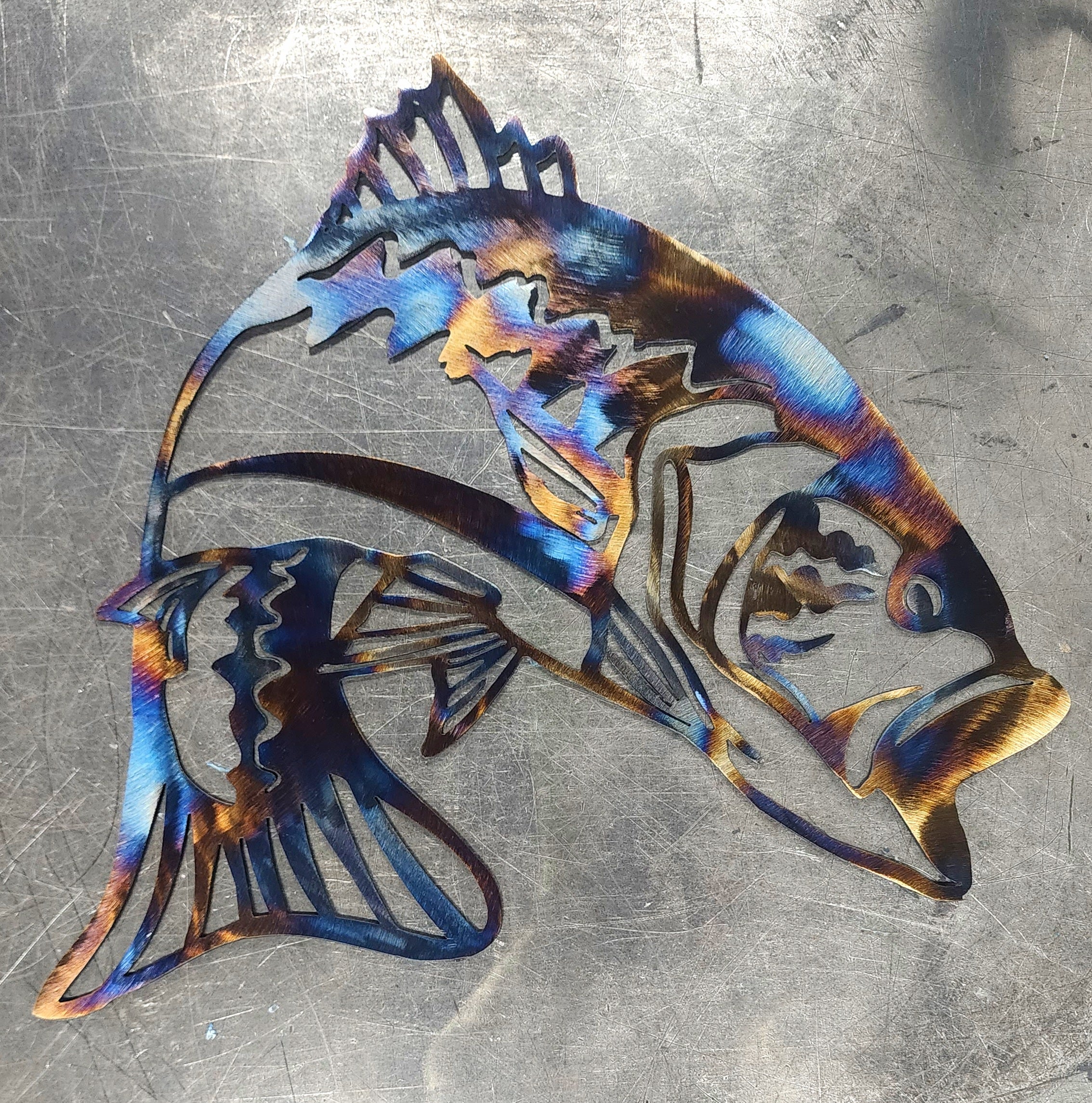 Extra Metal-Largemouth Bass Metal Art