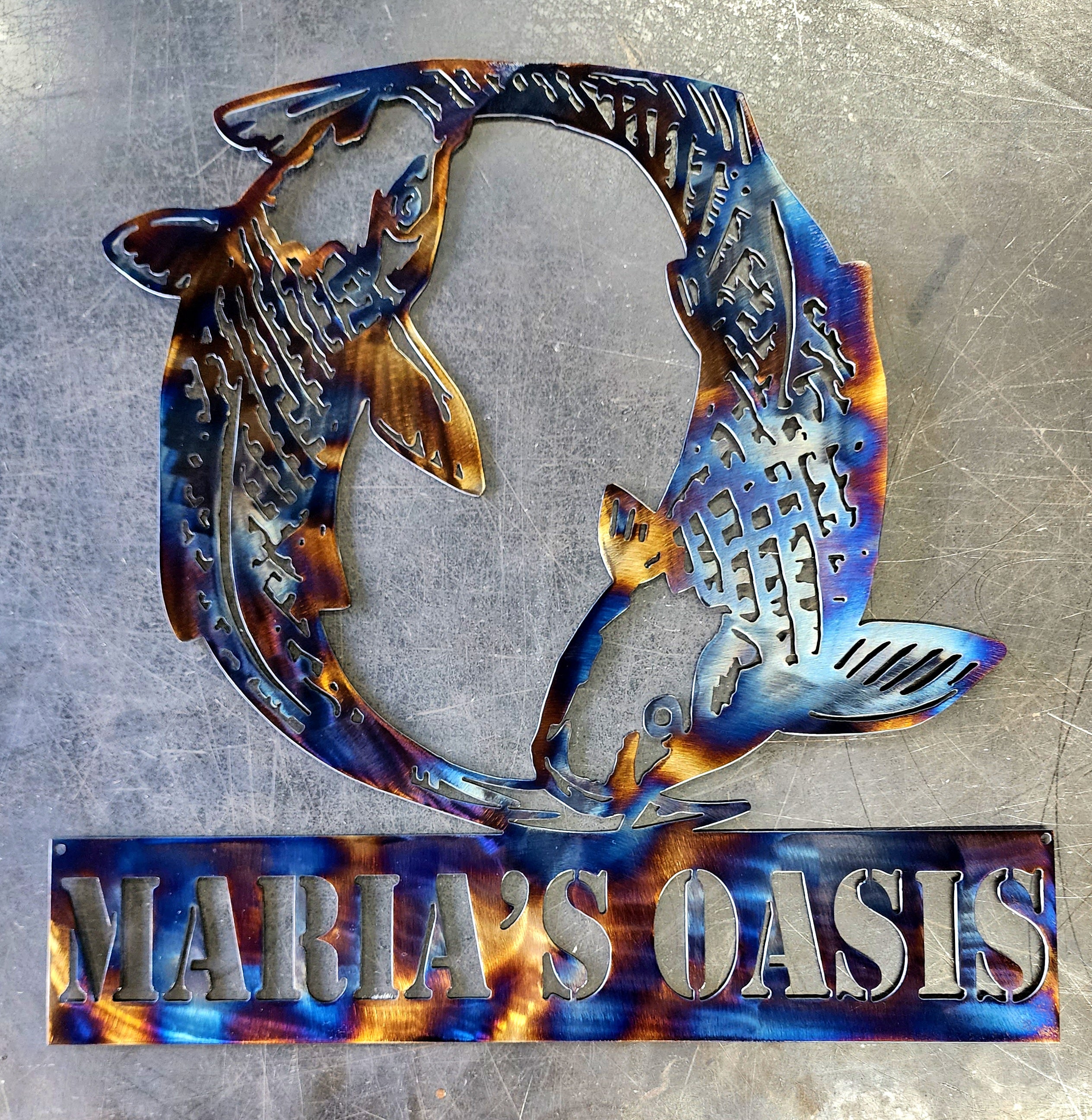 Koi Fish Metal Art