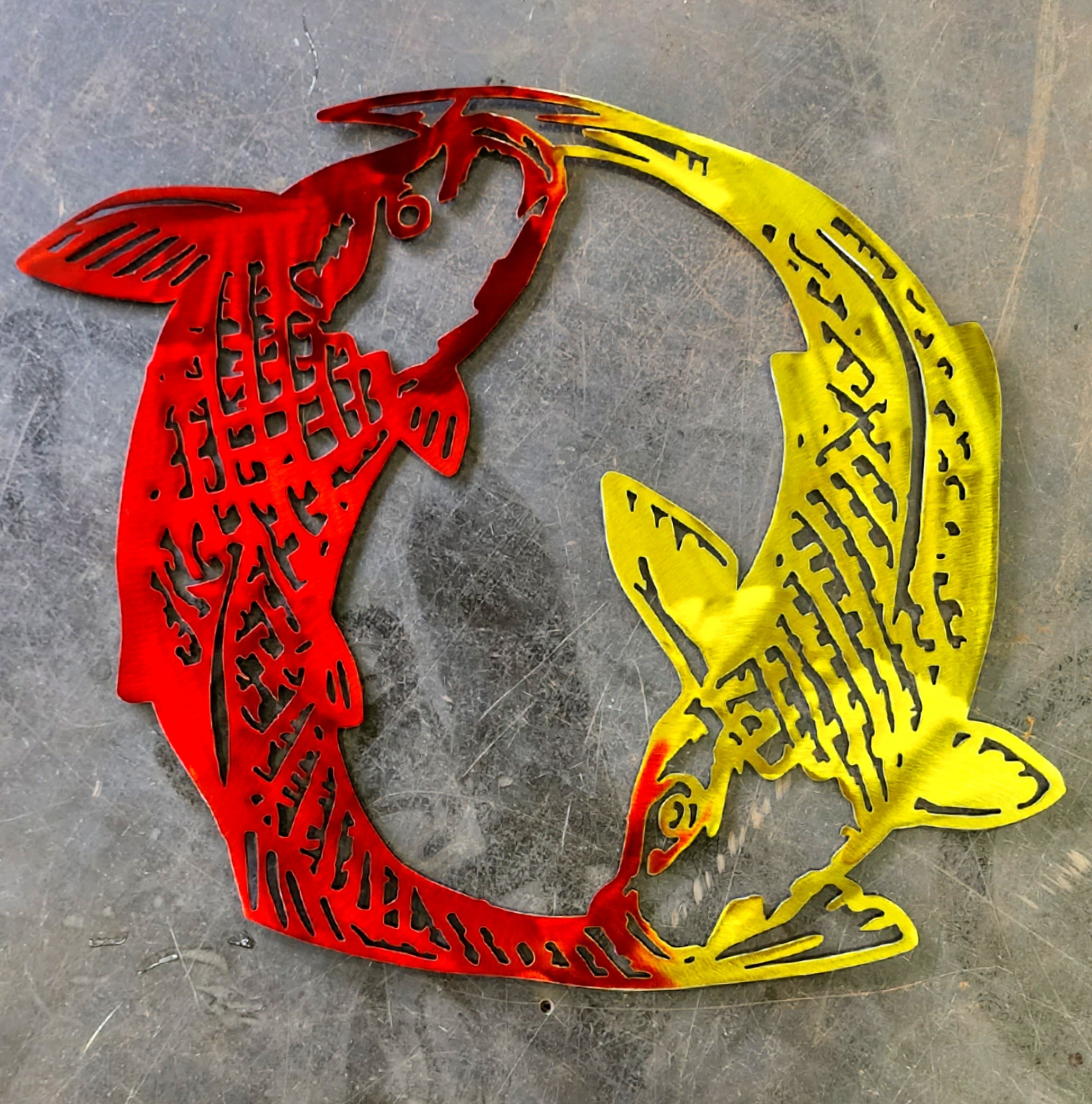 Koi Fish Metal Art