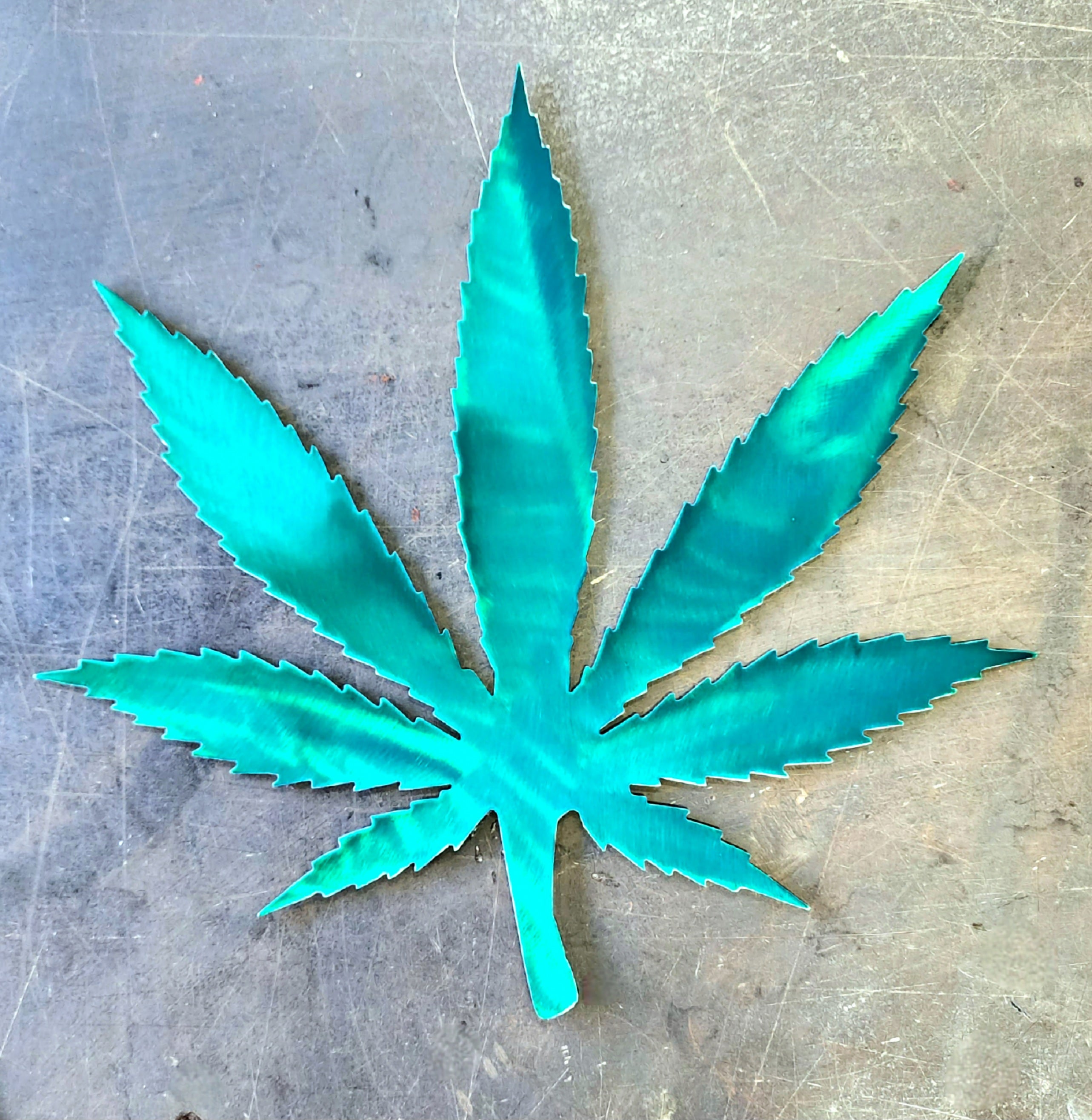 Cannabis Leaf Metal Art