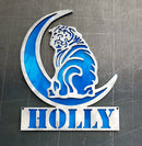 Pug "On The Moon" Metal Art