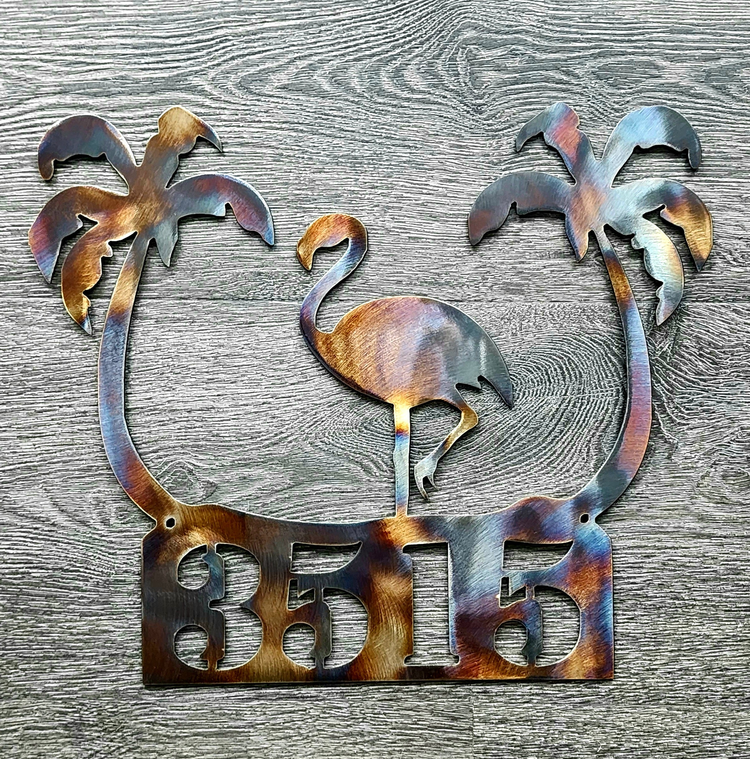 Flamingo & Palm Trees Personalized Sign