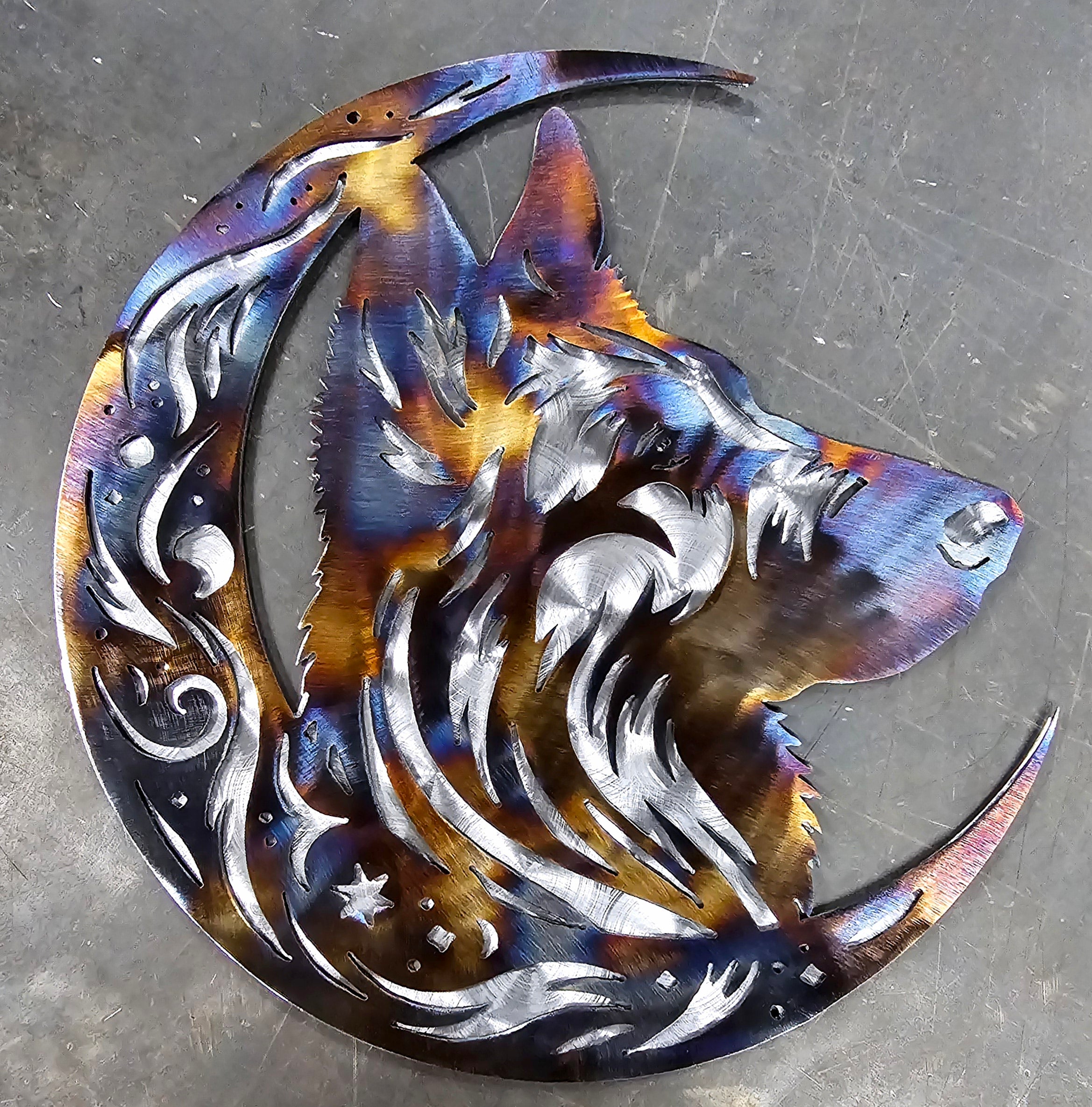 Belgian Malinois "On The Moon" Metal Art