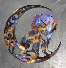 Cavalier King Charles Moon Metal Wall Art