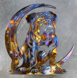 Bulldog Moon Metal Wall Art
