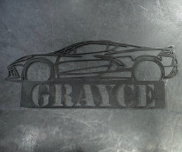 Corvette C8 Metal Wall Art