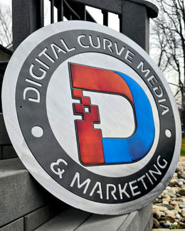 Digital Curve Media circular logo by Elite Metalworking