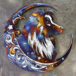 Sheltie Moon Metal Wall Art