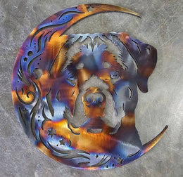 Rottweiler Moon Metal Wall Art