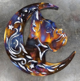 Boxer Moon Metal Wall Art