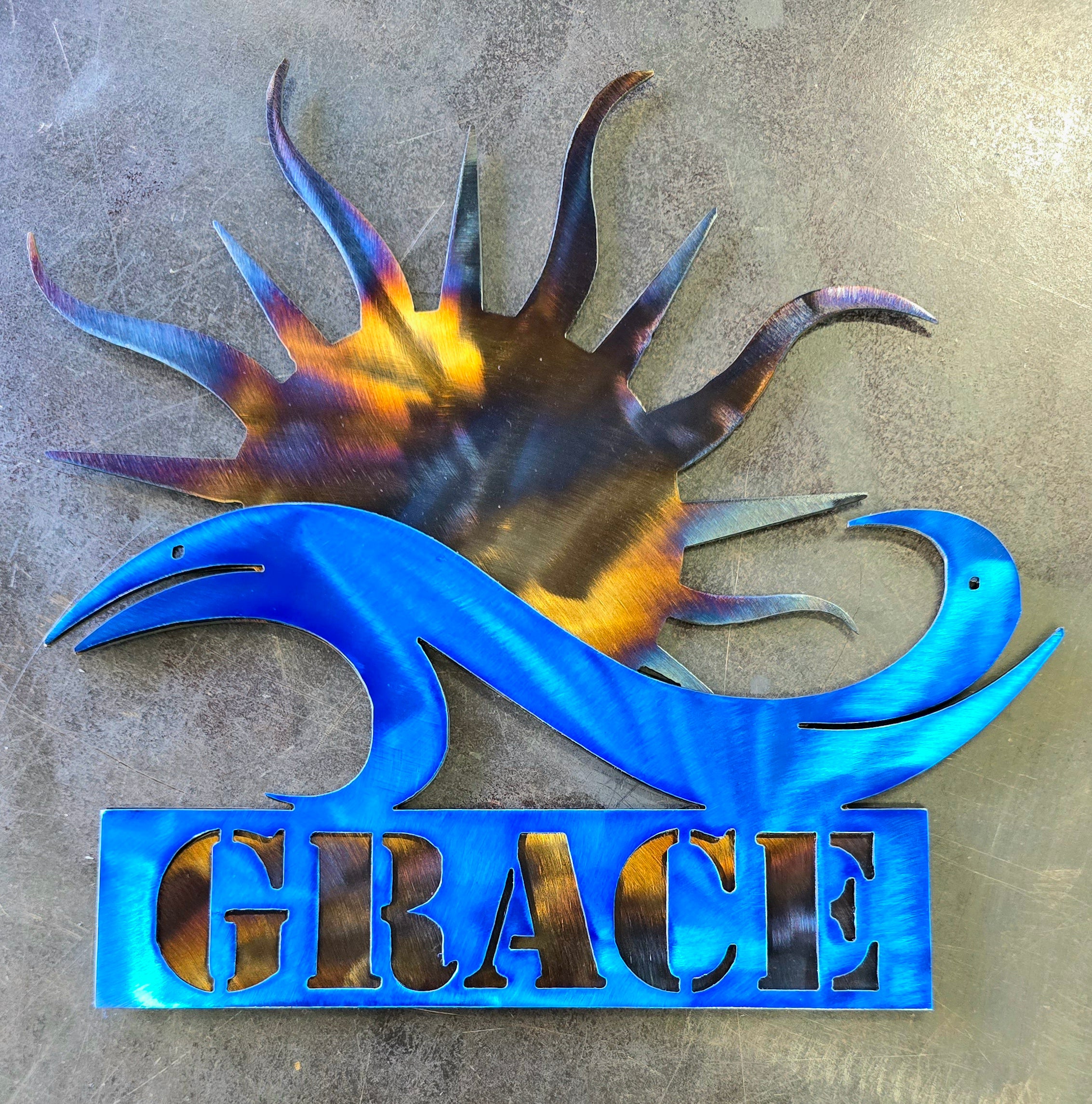 Sun and Waves Metal Art