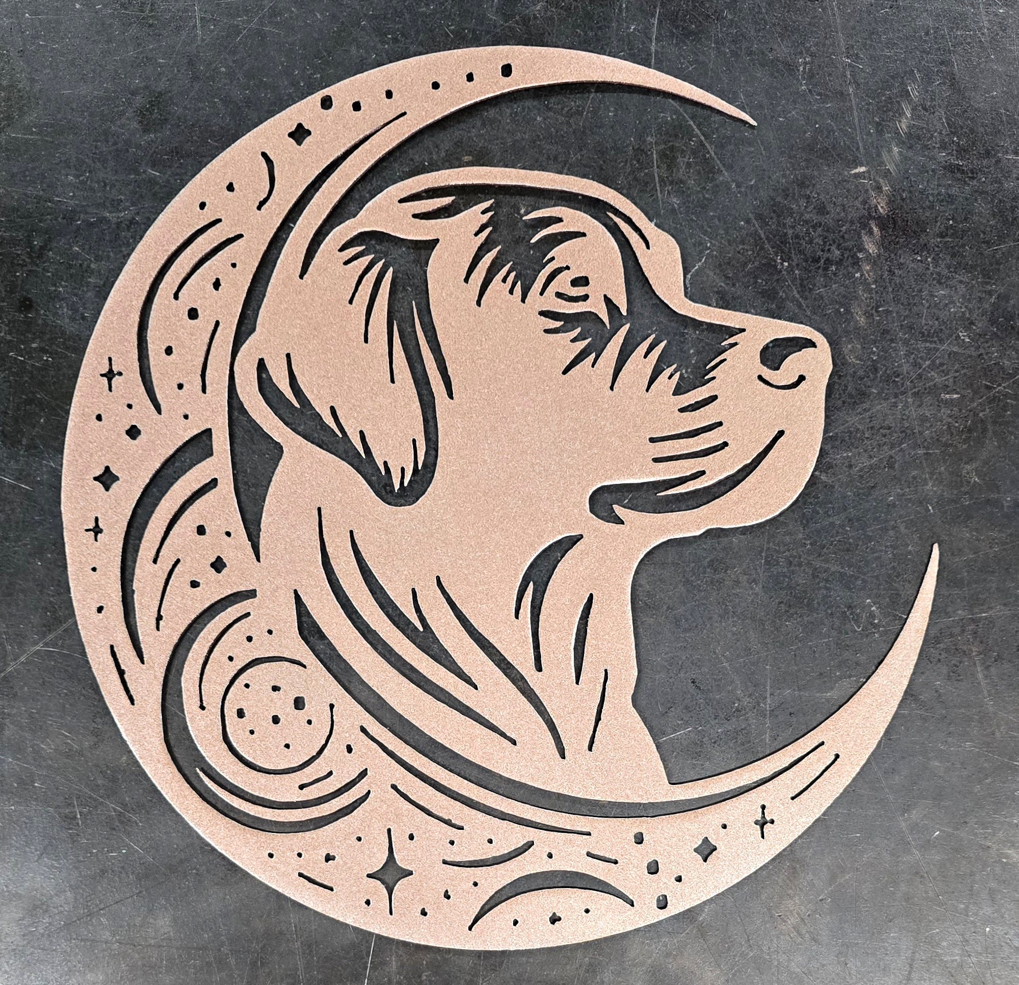 Labrador Retriever "On The Moon" Metal Art