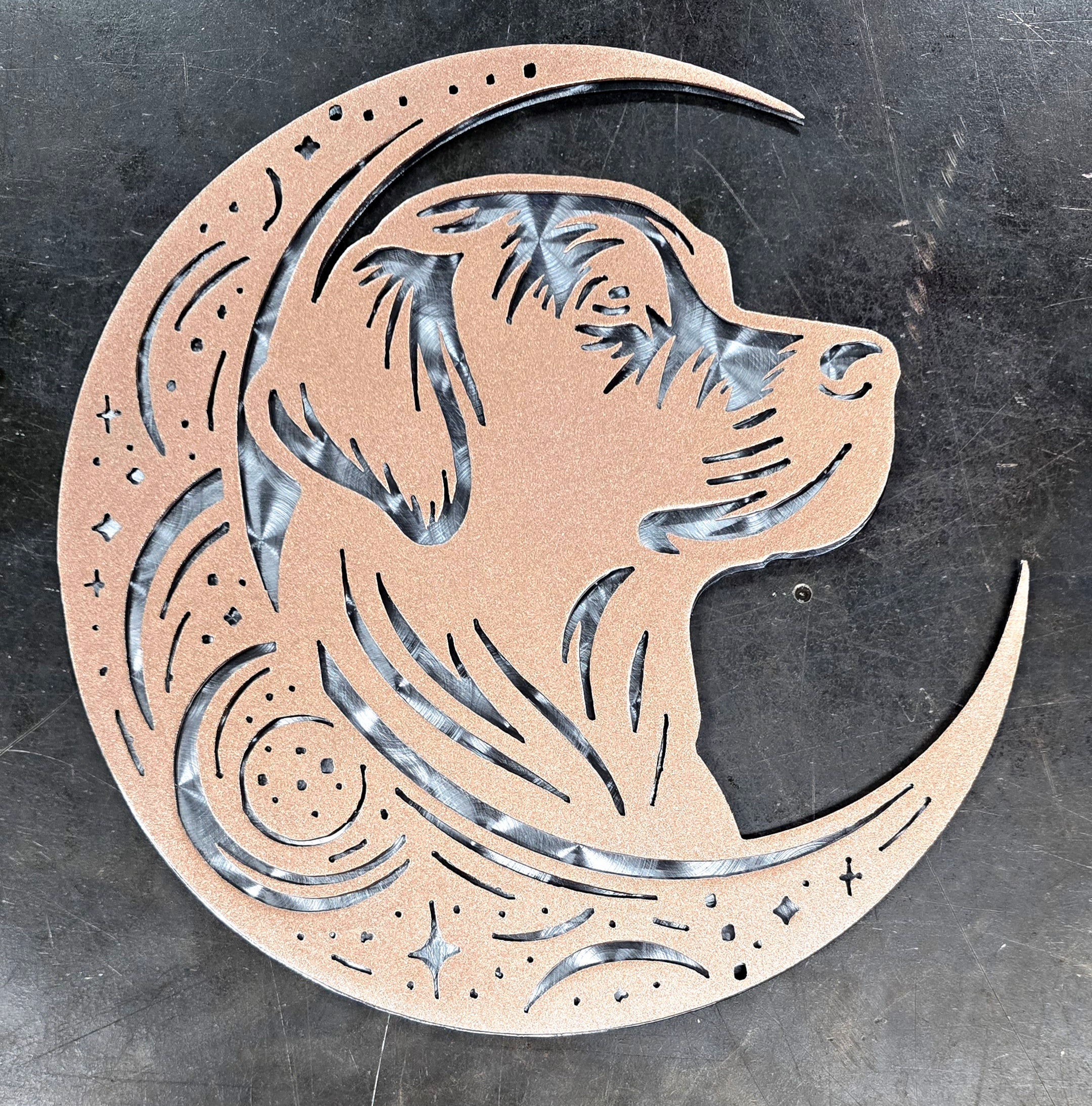 Labrador Retriever "On The Moon" Metal Art