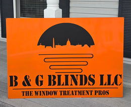 B and G Blinds logo sign by Elite Metalworking
