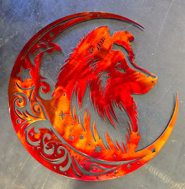 Sheltie Moon Metal Wall Art